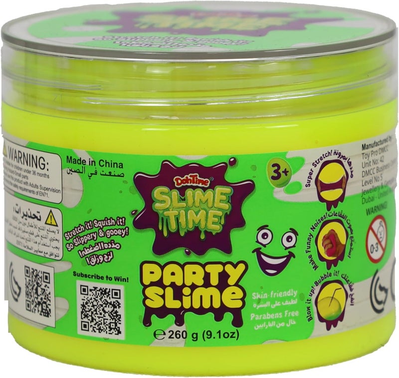 DOH TIME SlimeTime Party Slime 260g, Stretchy & Non-Sticky, Party Favors for Kids, Sensory and Tactile Stimulation, Stress Relief, for Girls & Boys, Each Sold Separately - Image 2